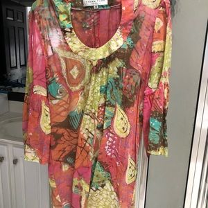 Trina Turk Multi Colored Shirt/Coverup Size 6